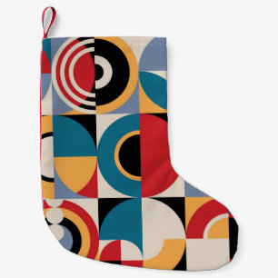 Petite Chaussette De Noël Memphis Abstrait : Style Vintage géométrique.
