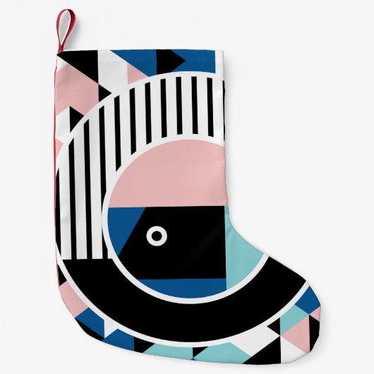 Petite Chaussette De Noël Memphis design d'affiche abstrait. Marque géométri (Devant)