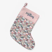 Petite Chaussette De Noël Meowy Christmas Magic Monogramme Chat multi-Motifs (Devant (Accrochage))