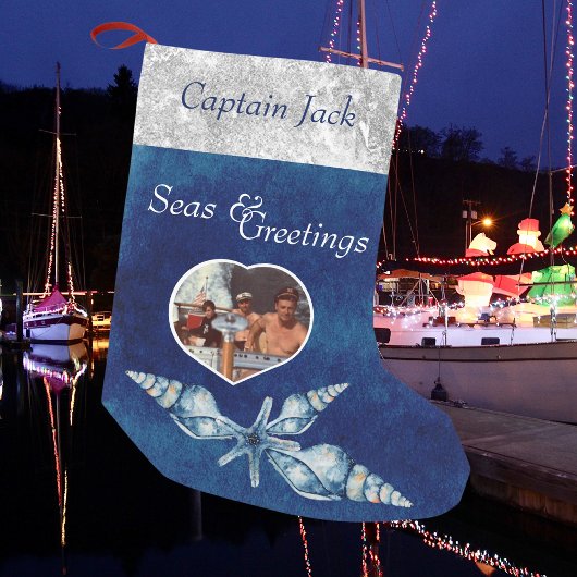 Petite Chaussette De Noël Mer et salutations à thème nautique