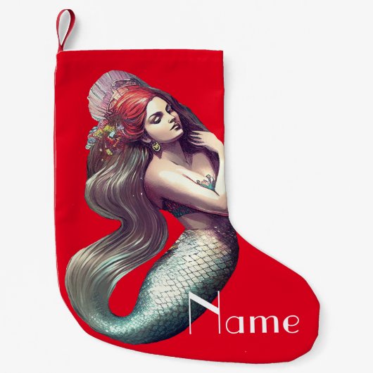 Petite Chaussette De Noël Mermaid Beauté de Redhead Thunder_Cove (Devant)