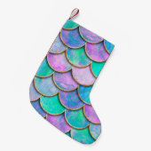 Petite Chaussette De Noël Mermaid fish scale wave japanese seamless pattern. (Devant (Accrochage))