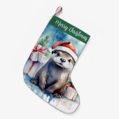Petite Chaussette De Noël Merry Christmas Hat Festive Otter -  (Devant (Accrochage))