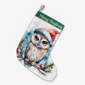 Petite Chaussette De Noël Merry Christmas Hat Festive Owl -  (Devant (Accrochage))