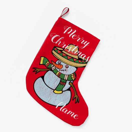 Petite Chaussette De Noël Mexique Sombrero Père Noël Thunder_Cove (Devant (Accrochage))