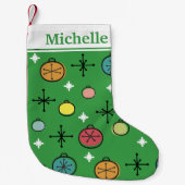 Petite Chaussette De Noël Mi-siècle Moderne Rétro (Devant)