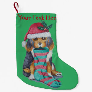 Petite Chaussette De Noël mignon chien chiot habillé pour noël
