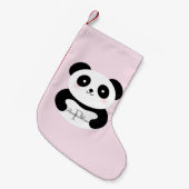 Petite Chaussette De Noël Mignonne fille bébé Panda Ours Monogramme (Devant (Accrochage))
