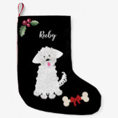 Petite Chaussette De Noël Mignonne fille Maltese Chien Monogramme (Devant)