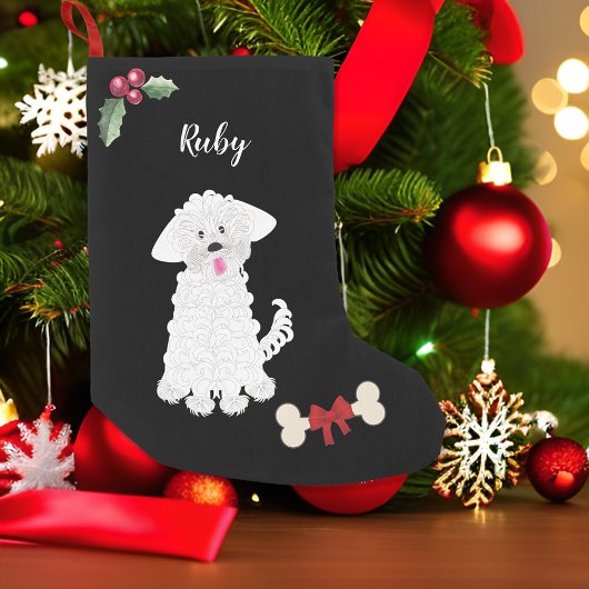 Petite Chaussette De Noël Mignonne fille Maltese Chien Monogramme