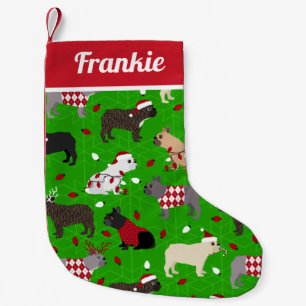 Petite Chaussette De Noël Mignonne French Bulldog Green