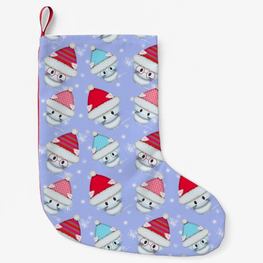 Petite Chaussette De Noël Mignonne Kitties de Noël (Devant)