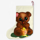 Petite Chaussette De Noël Mignonne Ours Noël Stocker (Dos)