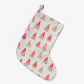 Petite Chaussette De Noël Mignonne pastèque : motif d'aquarelle transparente (Devant (Accrochage))