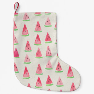 Petite Chaussette De Noël Mignonne pastèque : motif d'aquarelle transparente