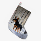 Petite Chaussette De Noël Mince Pinscher Laisser Neige Noël (Devant (Accrochage))