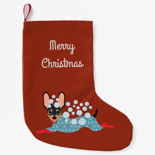 Petite Chaussette De Noël Mini bas espiègle de Joyeux Noël de Pin (Devant)