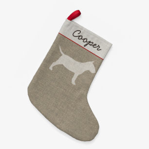 Petite Chaussette De Noël Miniature Bull Terrier Silhouette MiniBull Chien