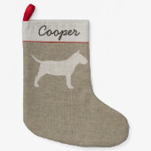 Petite Chaussette De Noël Miniature Bull Terrier Silhouette MiniBull Chien (Devant)