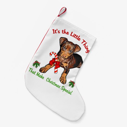 Petite Chaussette De Noël Miniature Pinscher Noël (Devant (Accrochage))