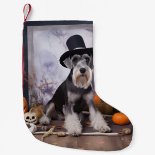 Petite Chaussette De Noël Miniature Schnauzer Citrouilles Halloween Épouvant