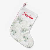 Petite Chaussette De Noël Mint Green Pastel Floral Greenery Motif (Devant (Accrochage))