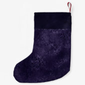Petite Chaussette De Noël Minuit Indigo Romance | Satiny Grunge Damask (Dos)
