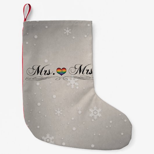 Petite Chaussette De Noël Mme et Mme Lesbian Pride Typographie Design (Devant)