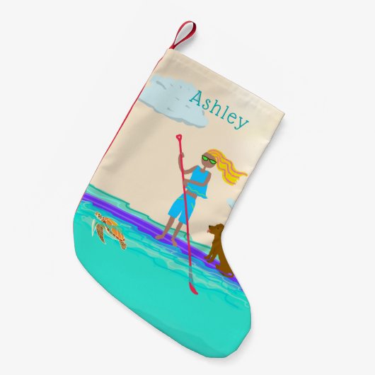 Petite Chaussette De Noël Modèle de nom de paddleboard (Devant (Accrochage))