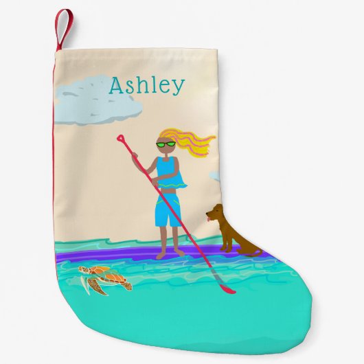Petite Chaussette De Noël Modèle de nom de paddleboard (Devant)