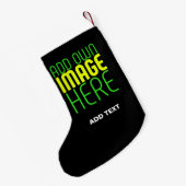 PETITE CHAUSSETTE DE NOËL MODÈLE DE TEXTE D'IMAGE NOIRE SIMPLE ET MODERNE (Dos (Accrochage))