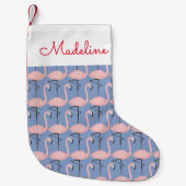 Petite Chaussette De Noël Modèle Flamingo de l'offre| Ajouter votre nom (Devant)