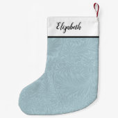 Petite Chaussette De Noël Modèle floral bleu personnalisé (Dos)