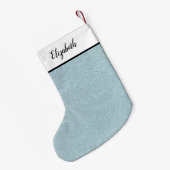 Petite Chaussette De Noël Modèle floral bleu personnalisé (Dos (Accrochage))