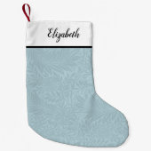Petite Chaussette De Noël Modèle floral bleu personnalisé (Devant)