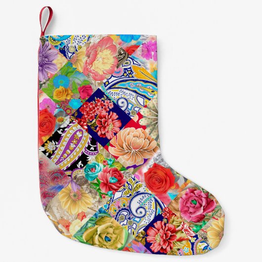 Petite Chaussette De Noël Modèle floral tropical (Devant)