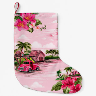 Petite Chaussette De Noël Modèle vintage hawaïen de tissu d'écorce de l'isla