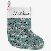 Petite Chaussette De Noël Modèle zèbre| Ajouter votre nom (Devant)