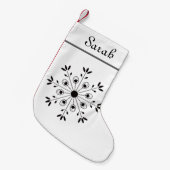 Petite Chaussette De Noël Modern Elegant Snowflake Christmas Custom Template (Devant (Accrochage))