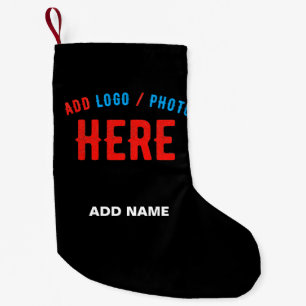 PETITE CHAUSSETTE DE NOËL MODERNE ET MODERNE PERSONNALISABLE NOIR VÉRIFIÉ