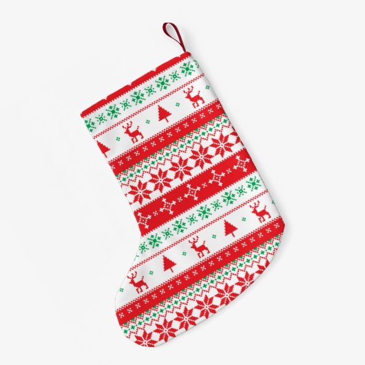 Petite Chaussette De Noël Moderne Nordic hiver Noël Motif (Dos (Accrochage))