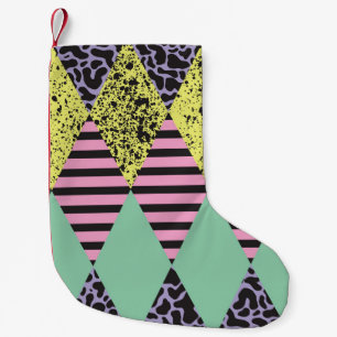 Petite Chaussette De Noël Moderne Rhombus : Style Abstrait Sans Couche.