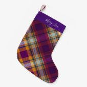 Petite Chaussette De Noël Moderne violet et plaqué or élégant (Devant (Accrochage))