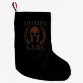 Petite Chaussette De Noël Molon Labe Spartan Warrior Mask Laurels Fer (Devant)