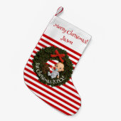 Petite Chaussette De Noël Moments chéris Baby Boy 1er Noël (Devant (Accrochage))