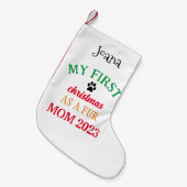 Petite Chaussette De Noël Mon premier Noël comme maman fourrure (Devant (Accrochage))