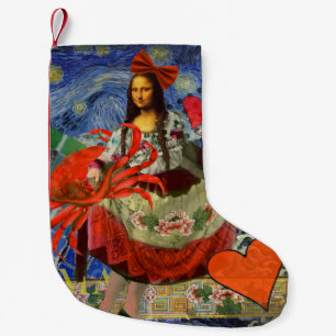 Petite Chaussette De Noël Mona Lisa Starry Night Collage : surréaliste fanta