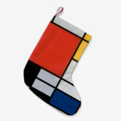 Petite Chaussette De Noël Mondrial Composition Rouge Jaune Bleu Noir (Devant (Accrochage))