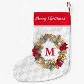 Petite Chaussette De Noël Monogram Christmas Wreath (Dos)