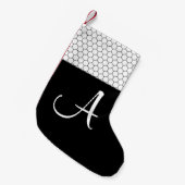 Petite Chaussette De Noël Monogram Ferme Noir et Blanc (Devant (Accrochage))